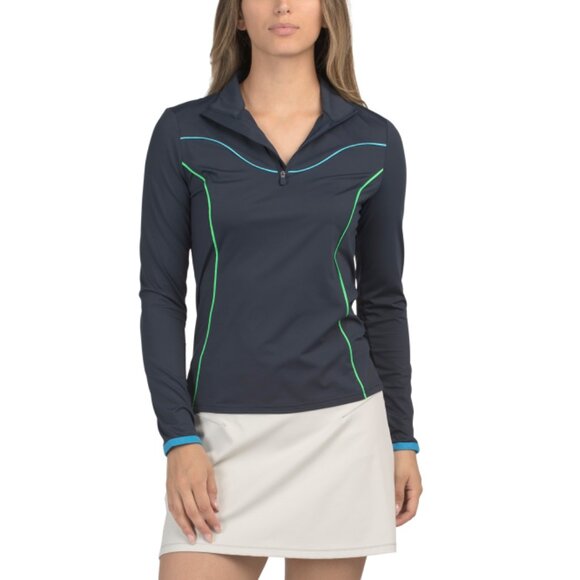 G/FORE Twilight Stretch Interlock Tipped Pullover Top - Picture 1 of 2